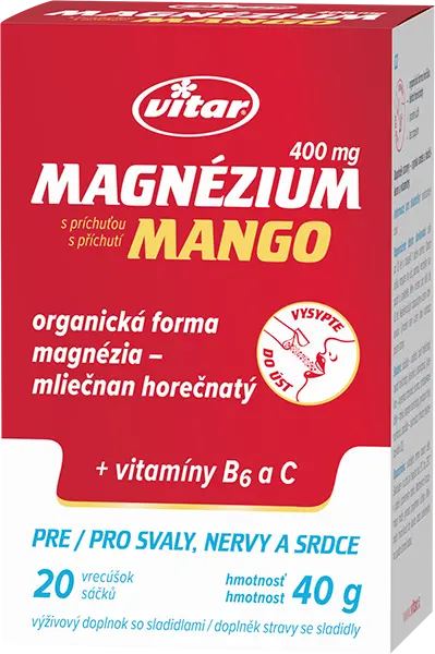 6464_3769180 VITAR MAGNEZIUM 400MG PLUS VITAMIN B6 PLSU VITAMI C 20 SACKU